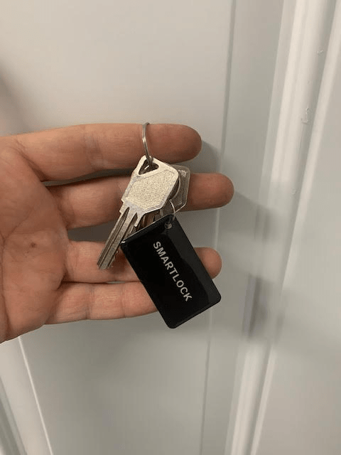A key fob smart lock.
