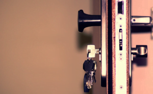 a key inside the door
