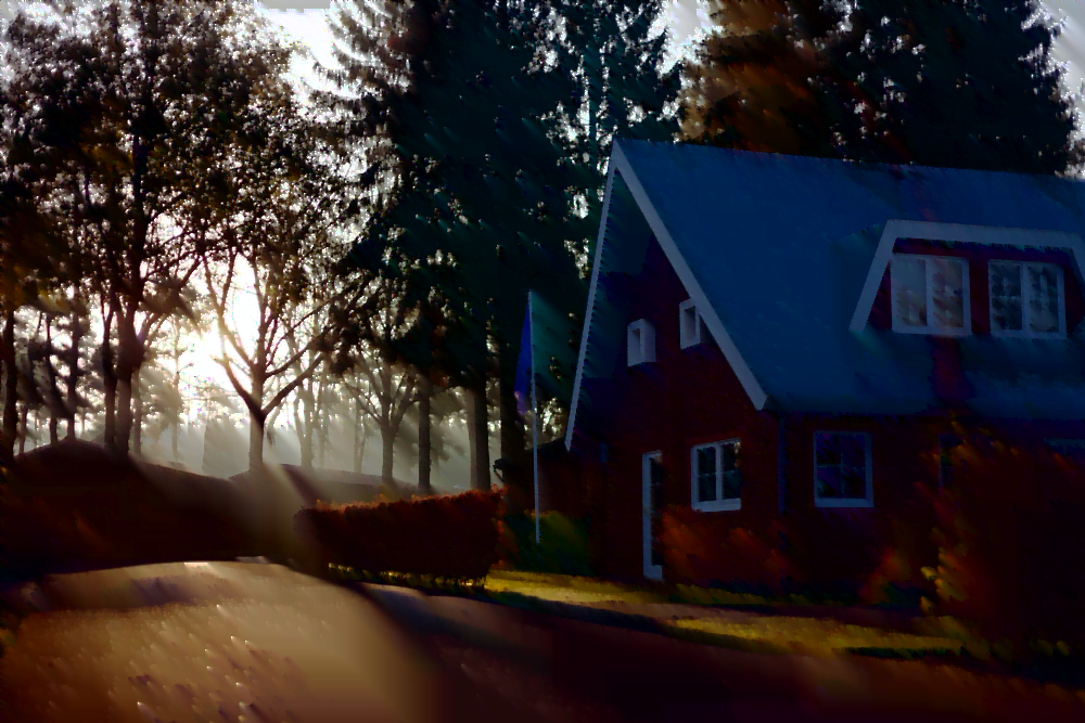 house hidden in trees at risk of burglary