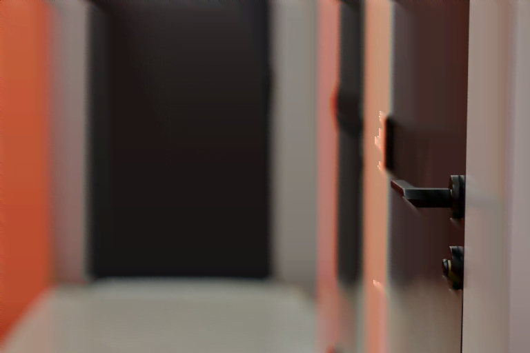 a black door handle on an office door